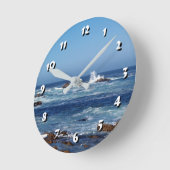 12 Number Choices to Choose -Ocean Waves-Clock Ronde Klok (Hoek)