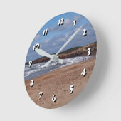 12 Nummerkeuze -Beach en Waves-Clock Ronde Klok (Hoek)