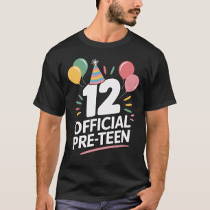 12 Officiële Pre-Teen 12e Verjaardag Kinder Cadeau T-shirt