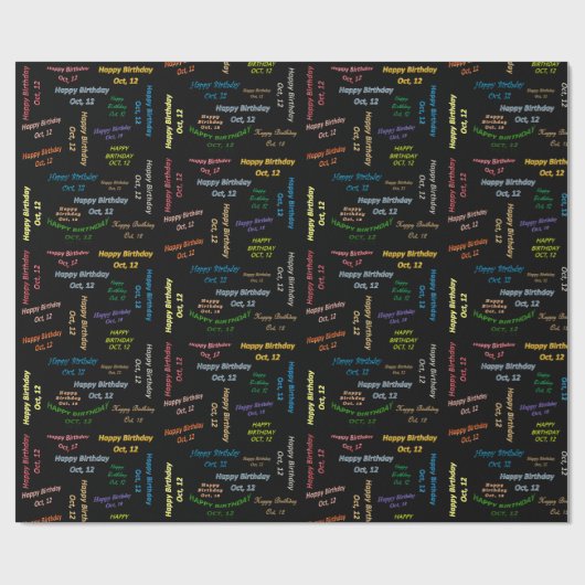 12 oktober, cadeaupapier voor thuisdag (Vlak)