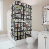 12 Optionele fotocollage-tekst — Kan zwart bewerke Douchegordijn (In situ)