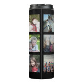 12 Optionele fotocollage-tekst — Kan zwart bewerke Thermosbeker (Achterkant)