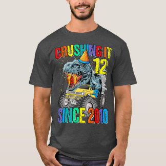 12 Overhaasting sinds 2010 Monster Truck Dinosaur T-shirt