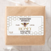 12 oz hexagon Honey Label with honeybee (Insitu)