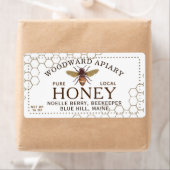 12 oz hexagon Honey Label with honeybee (Insitu)
