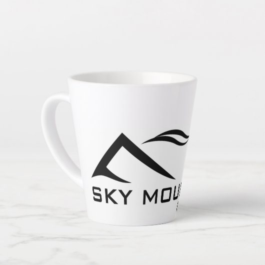12 oz Latte Mok met Sky Mountain Coffee logo (Linkerhoek)