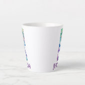 12 oz monogram zeemeermin stijl latte mok (Voorkant)