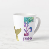 12 oz monogram zeemeermin stijl latte mok (Rechterhoek)