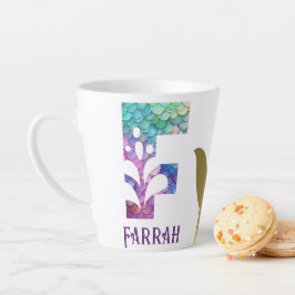 12 oz monogram zeemeermin stijl latte mok