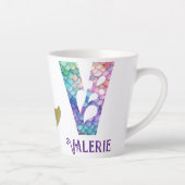 12 oz monogram zeemeermin stijl latte mok (Rechts)
