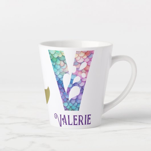 12 oz monogram zeemeermin stijl latte mok (Rechts)