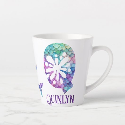 12 oz monogram zeemeermin stijl latte mok (Rechts)