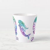 12 oz monogram zeemeermin stijl latte mok (Voorkant)