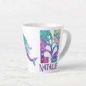 12 oz monogram zeemeermin stijl latte mok (Rechterhoek)