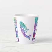 12 oz monogram zeemeermin stijl latte mok (Voorkant)