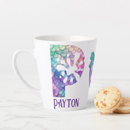 12 oz monogram zeemeermin stijl latte mok (In situ)