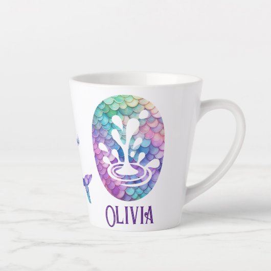 12 oz monogram zeemeermin stijl latte mok (Rechts)