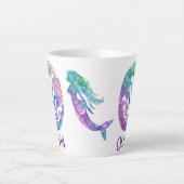 12 oz monogram zeemeermin stijl latte mok (Voorkant)