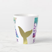 12 oz monogram zeemeermin stijl latte mok (Voorkant)
