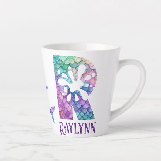 12 oz monogram zeemeermin stijl latte mok (Rechts)