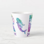 12 oz monogram zeemeermin stijl latte mok (Voorkant)