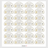 12 oz Skep vorm Honing label Flower and Bee Yellow (Vel)