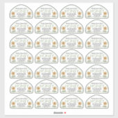 12 oz Skep vorm Honing label met Zonnebloem Groen (Vel)