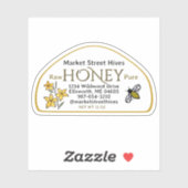 12 oz Skep vorm Honing label Transparant of Wit (Vel)