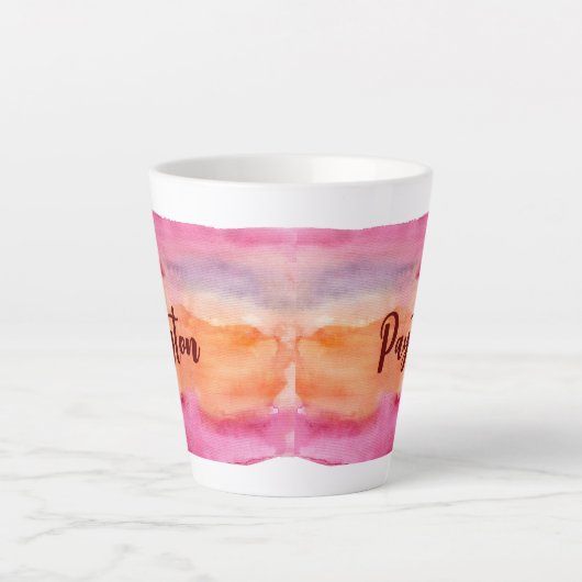 12 oz Waterverf Blues en Purples Latte Latte Mok (Voorkant)