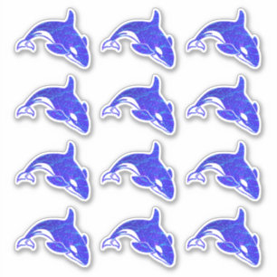 12-pack Orca Walvis Holografische Waterstickers Sticker