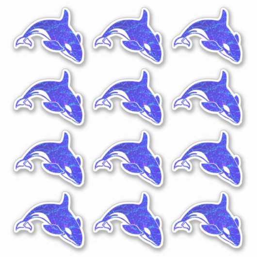 12-pack Orca Walvis Holografische Waterstickers Sticker (Voorkant)