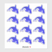 12-pack Orca Walvis Holografische Waterstickers Sticker (Vel)