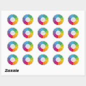 12 persoonlijkheden Diagram wiel regenboog kleuren Ronde Sticker (Vel)