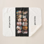 12 photo collage add text white black sherpa deken (Voorkant (horizontaal))