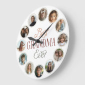 12 Photo Collage Best Grandma Ever Grote Klok (Hoek)