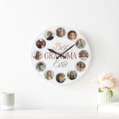12 Photo Collage Best Grandma Ever Grote Klok (Huis)
