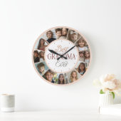 12 Photo Collage Best Grandma Ever Large Clock Grote Klok (Huis)