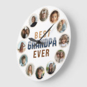 12 Photo Collage Best Grandpa Ever Grote Klok (Hoek)