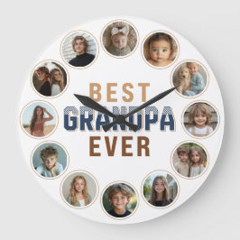 12 Photo Collage Best Grandpa Ever Grote Klok