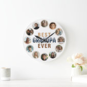 12 Photo Collage Best Grandpa Ever Grote Klok (Huis)