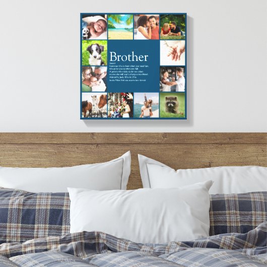12 Photo Collage Blue Fun Cool Brother Definition Canvas Afdruk (Insitu (Slaapkamer))