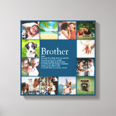 12 Photo Collage Blue Fun Cool Brother Definition Canvas Afdruk (Voorkant)