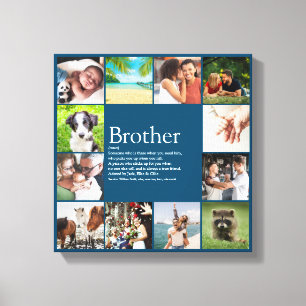 12 Photo Collage Blue Fun Cool Brother Definition Canvas Afdruk