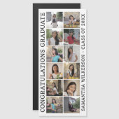 12 Photo Collage Congrats Afstuderen Magnetic Card (Voorkant / Achterkant)