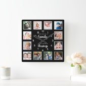 12 Photo Collage Familie Liefdeszegeningen Quote Z Vierkante Klok (Huis)
