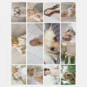 12 Photo Collage Family Personalized Fleece Deken (Voorkant)