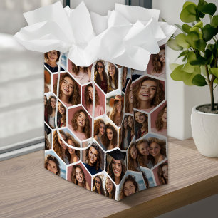 12 Photo Collage - funky hexagon honingraat Medium Cadeauzakje
