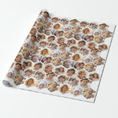 12 Photo Collage - funky hexagon honingraatpatroon Cadeaupapier (Uitgerold)