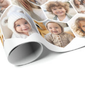 12 Photo Collage - funky hexagon honingraatpatroon Cadeaupapier (Rol Hoek)