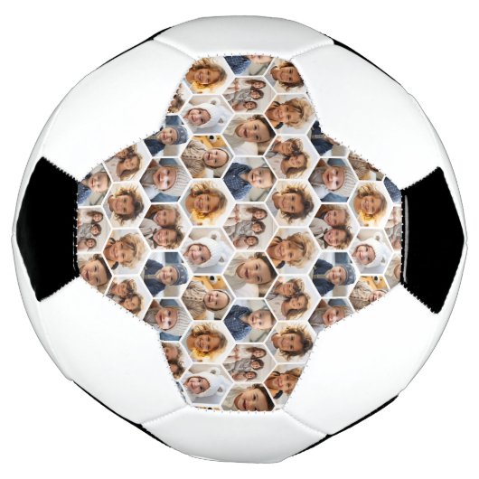 12 Photo Collage - funky hexagon honingraatpatroon Voetbal (Gedraaid)